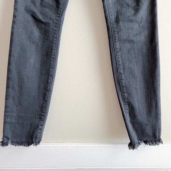 Madewell 9” Mid-Rise Skinny Black Jeans Button‎ Fly Raw Hem, Size 24 - Picture 9 of 15